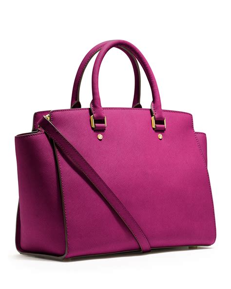 michael kors selma large purple|michael kors selma large satchel.